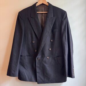 Vintage English Manor Wool Chocolate Brown Blazer Jacket Sport Coat S42